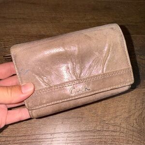 Coach Shimmering Silver Wallet So Soft!
